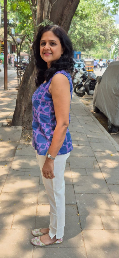 Blue  Mul Cotton Short Top