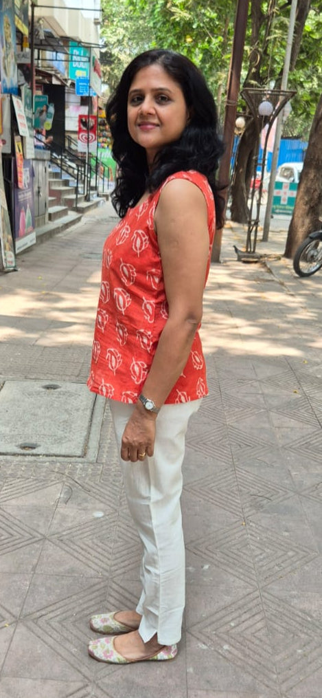 Orange  Mul Cotton Short Top