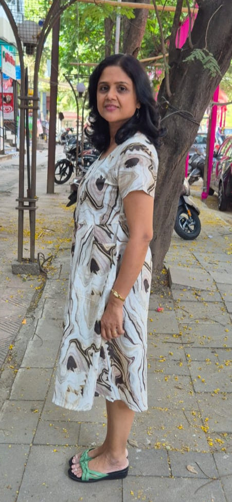 Off White Knee Length One Piece