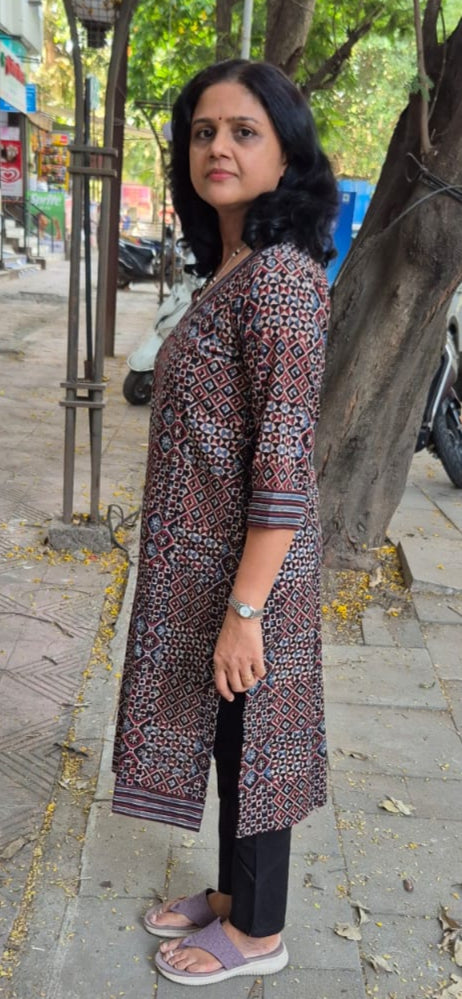 Black Ajrakh Cotton Kurta