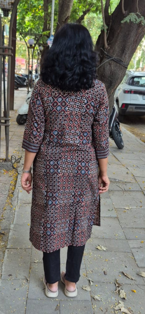 Black Ajrakh Cotton Kurta