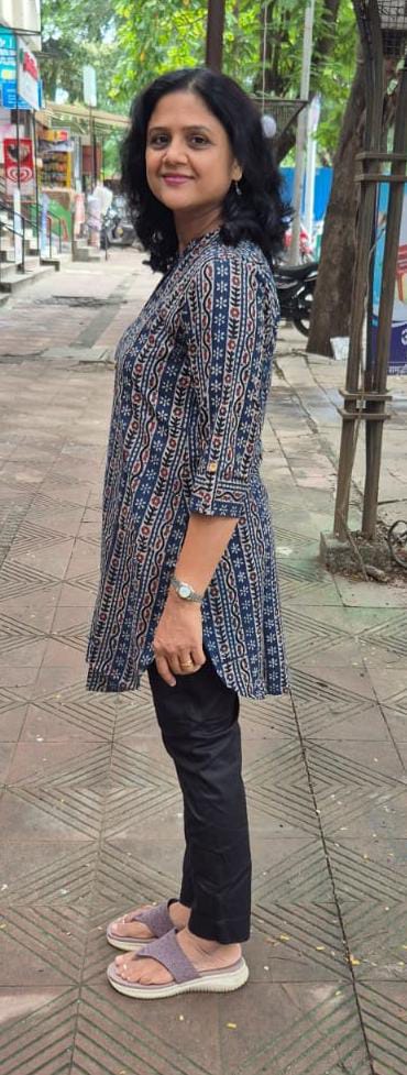 Indigo Ajrakh Knee Length Kurta