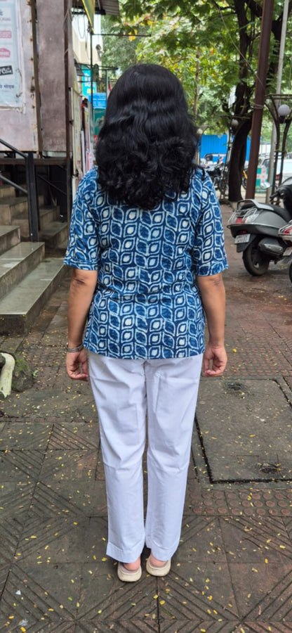 Indigo Cotton Short Top