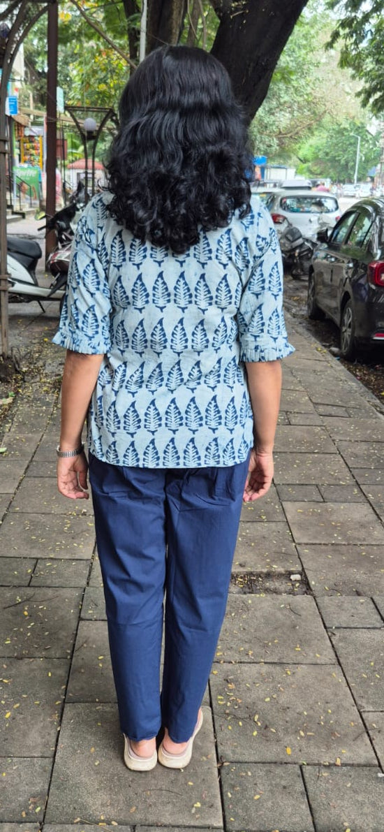 Indigo Cotton Short Top