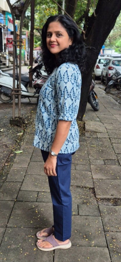 Indigo Cotton Short Top