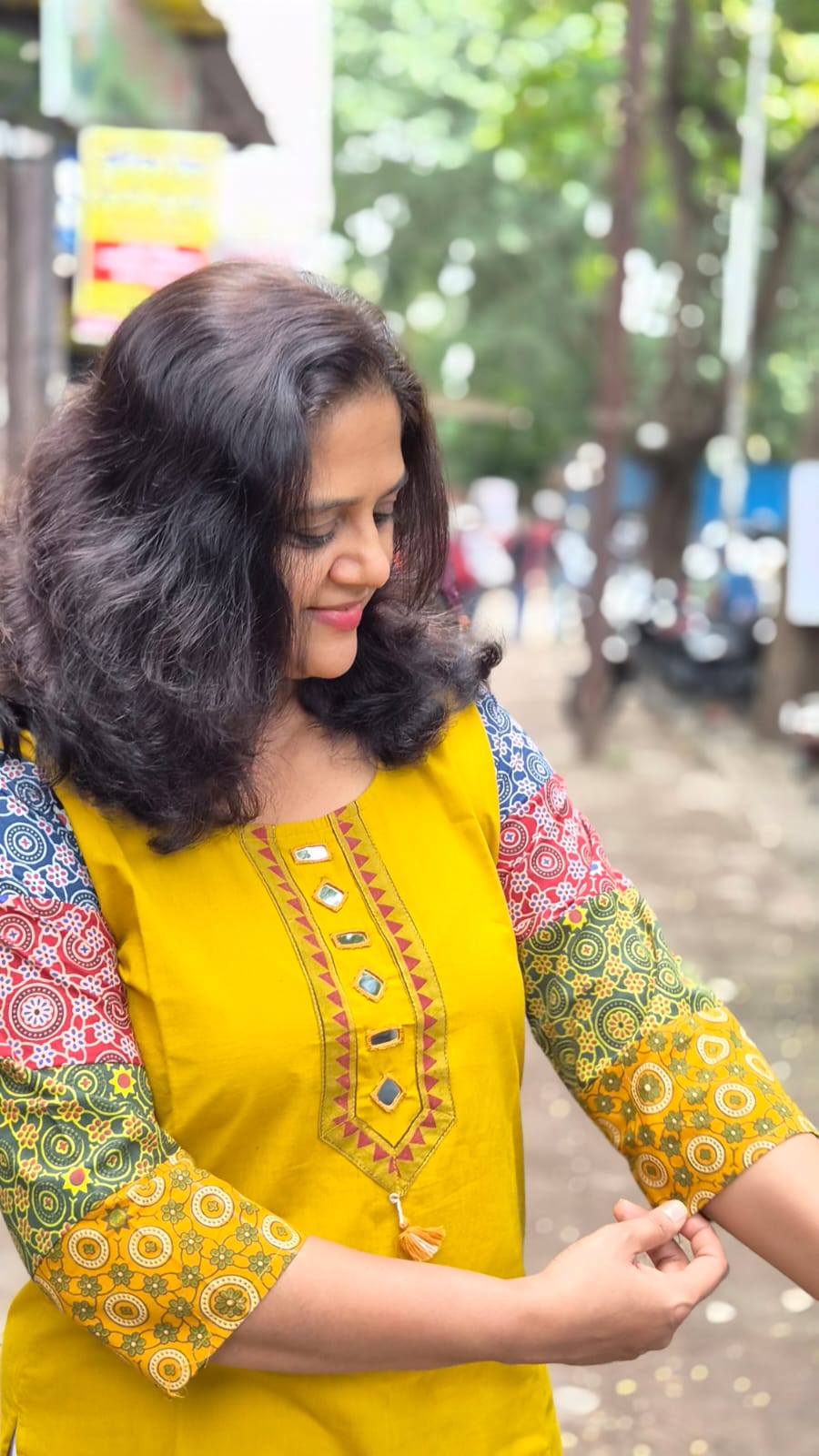 Mastered Yellow Pure Cotton Ajrakh Short Top